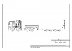 CAD Zeichnungen für Schwertransport-LKW, Auflieger und Ladekrane
