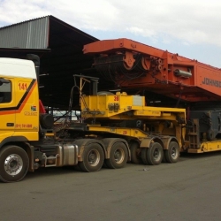 Heavy haulage of Liebherr LR 1750 crawler crane from Johnson crane hire